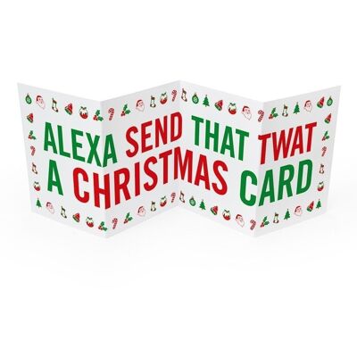 Funny Concertina Christmas Card - Alexa Xmas