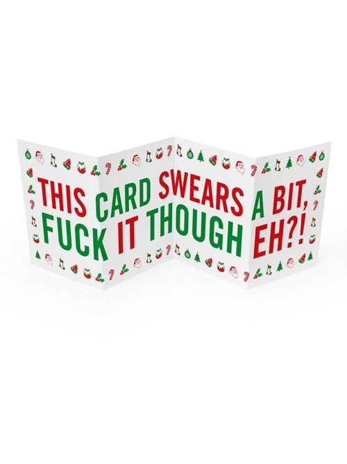 Funny Concertina Christmas Card - Swearing Card