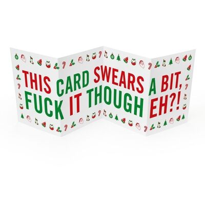 Funny Concertina Christmas Card - Swearing Card