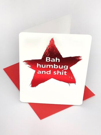 Bah Humbug Funny Christmas Petite carte 2