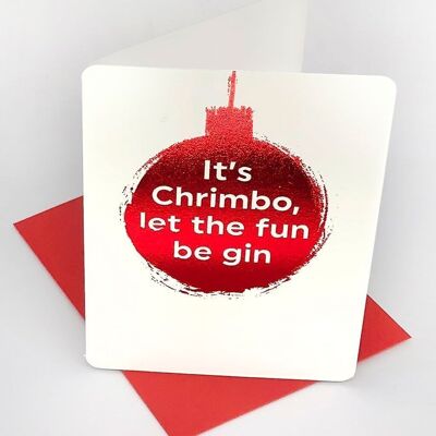 Chrimbo Fun Be Gin Funny Christmas Card piccola