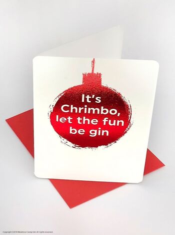 Petite carte de Noël amusante Chrimbo Fun Be Gin 1