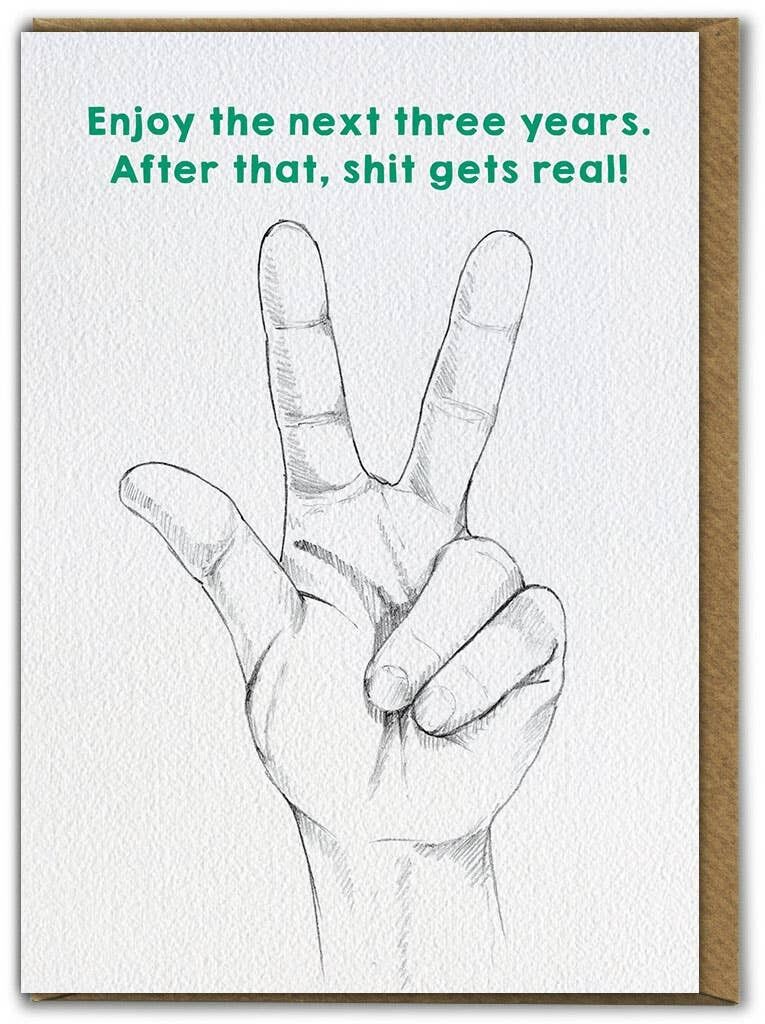 Profitez des trois prochaines années Funny Good Luck Uni Card