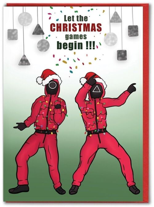 Funny Christmas Card - Let The Games Begin - Squid Game Card by Brainbox Candy