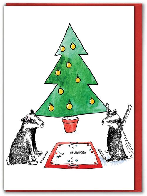 Badger Game Funny Christmas Card