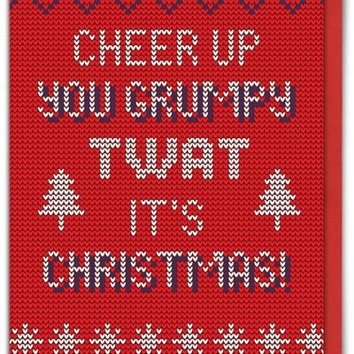 Tarjeta de Navidad grosera de Grumpy Twat