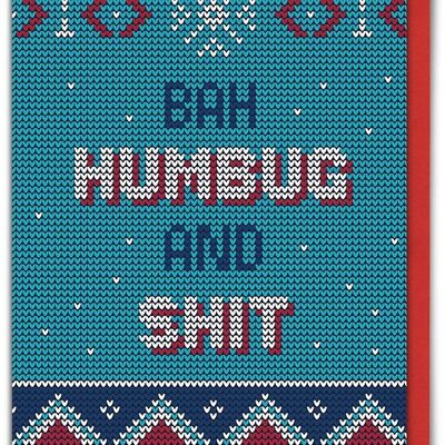 Bah Humbug divertente cartolina di Natale