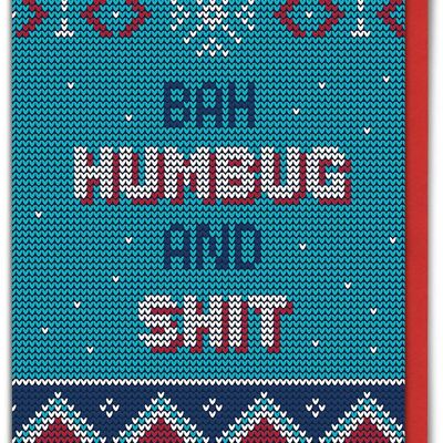 Tarjeta de Navidad divertida de Bah Humbug