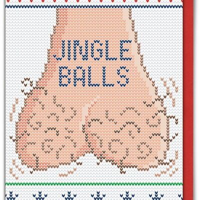 Cartolina di Natale divertente con Jingle Balls