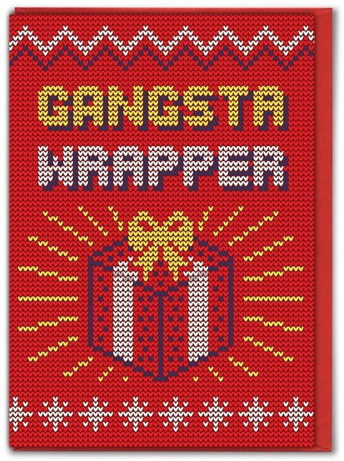 Gangsta Gift Wrapper Funny Christmas Card