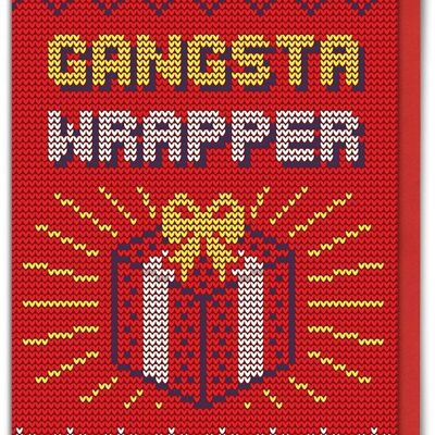 Gangsta Gift Wrapper Tarjeta de Navidad divertida