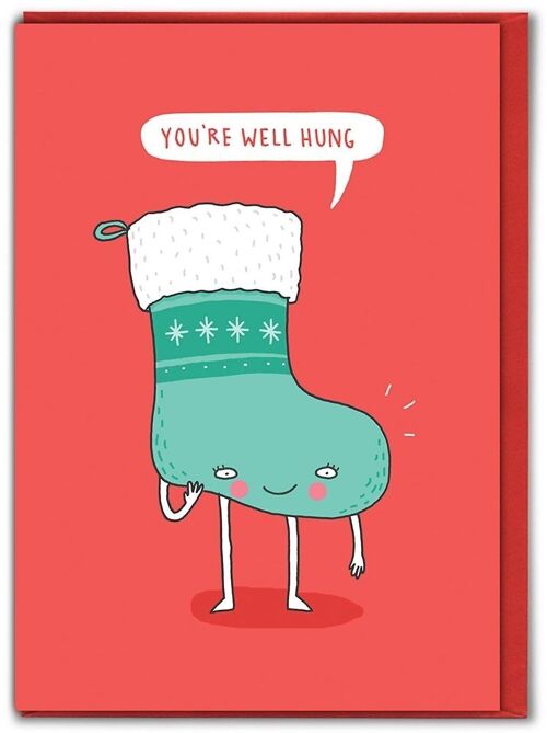 Youre Well Hung Xmas Funny Christmas Card