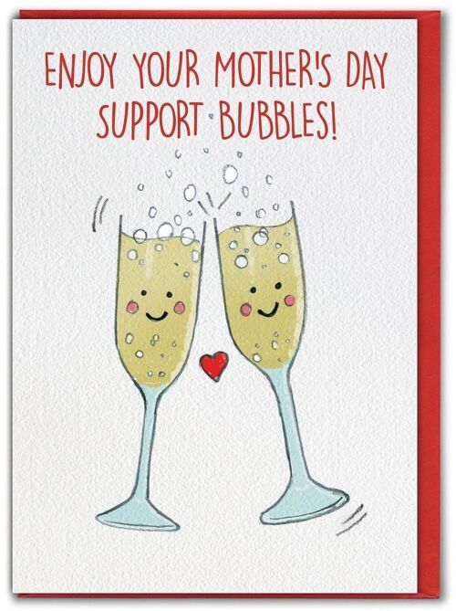 Support Bubbles Funny Mother's Day Card