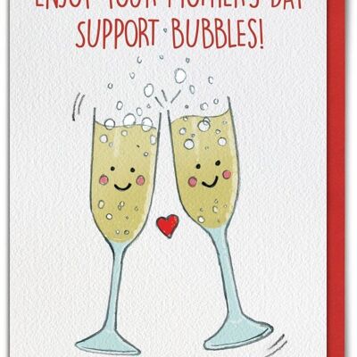 Carte de fête des mères drôle de bulles de soutien
