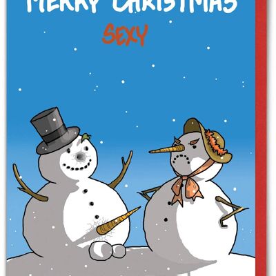 Carte de Noël amusante - Bonhomme de neige sexy par Brainbox Candy