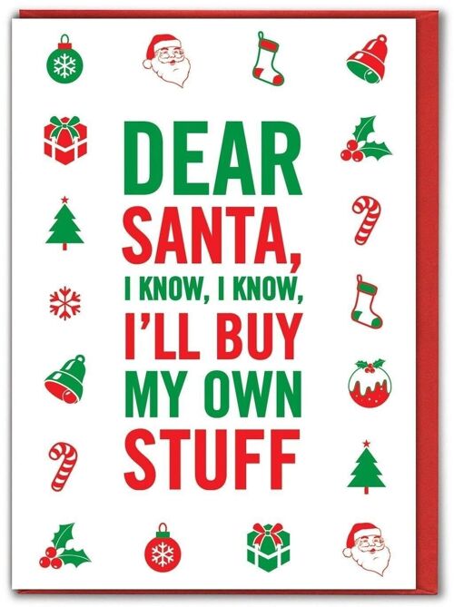Funny Christmas Card - Buy My Own Stuff by Brainbox Candy