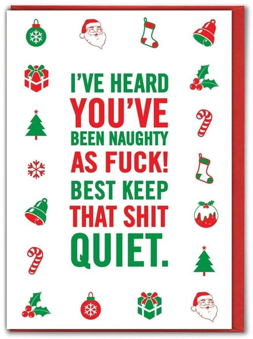 Funny Christmas Card - Naughty As Fuck by Brainbox Candy