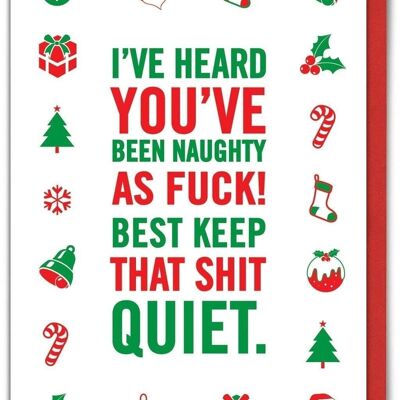 Divertida tarjeta de Navidad - Naughty As Fuck de Brainbox Candy