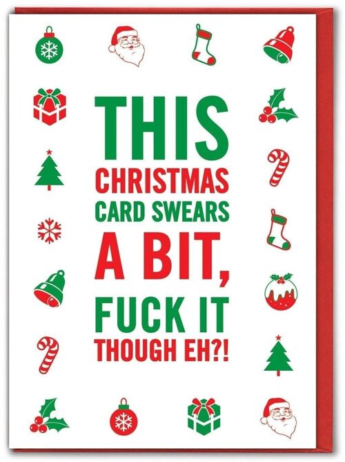 Funny Christmas Card - This Card Swears by Brainbox Candy