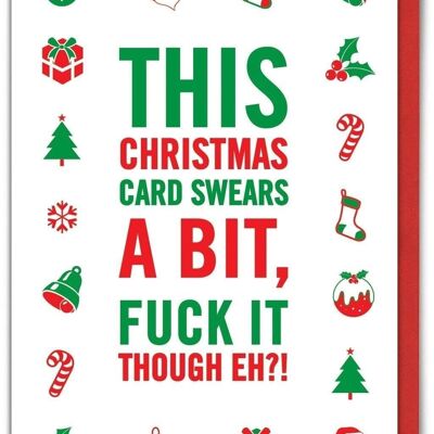 Funny Christmas Card - This Card Swears by Brainbox Candy