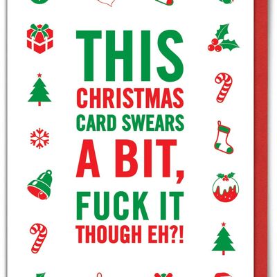 Tarjeta de Navidad divertida: esta tarjeta jura por Brainbox Candy