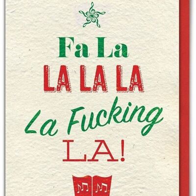 Cartolina di Natale divertente Fa La La La La