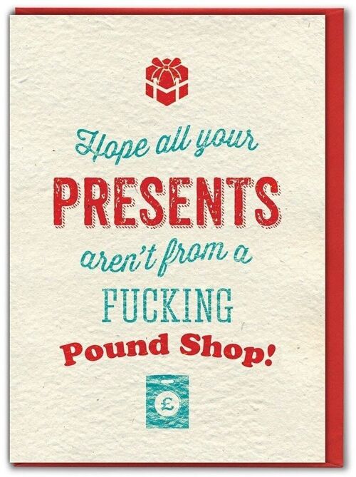 Pound Shop Presents Funny Christmas Card