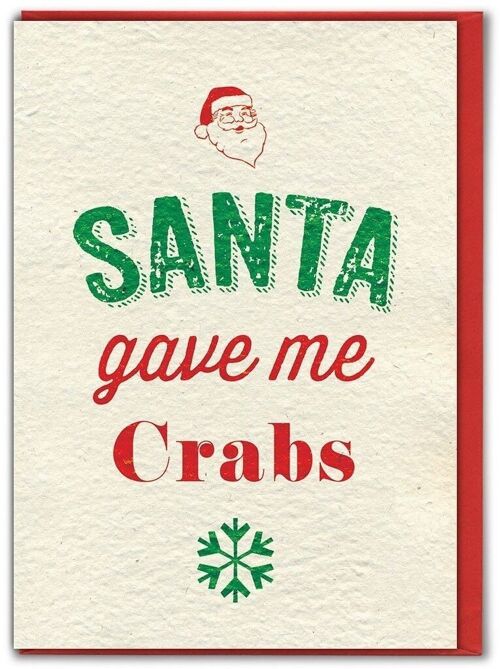 Santa Crabs Funny Christmas Card