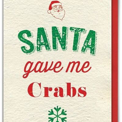 Tarjeta de Navidad divertida de los cangrejos de Santa
