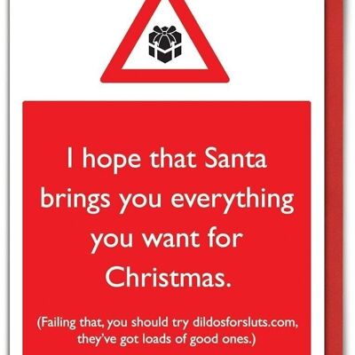 Cartolina di Natale maleducata con enormi dildo