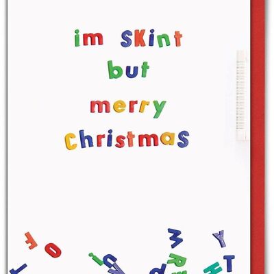 Soy Skint, pero Feliz Navidad Tarjeta de Navidad grosera