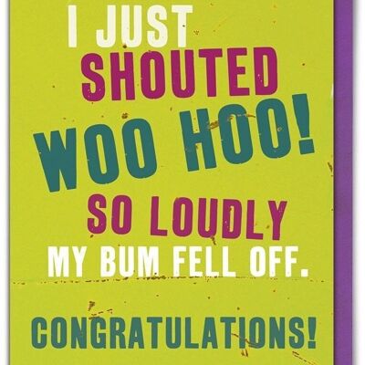 Tarjeta de felicitación divertida gritada Woo Hoo
