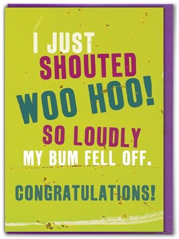 Carte de félicitations drôles crié Woo Hoo 1