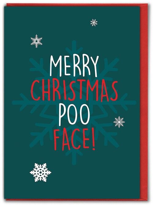 Merry Christmas Poo Face Funny Christmas Card