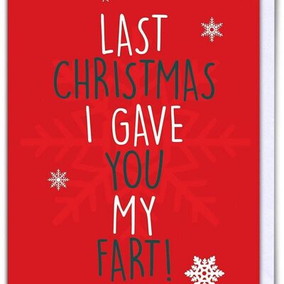 Cartolina di Natale divertente scoreggia dell'ultimo Natale