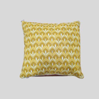 Yellow "art deco" cushion