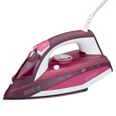 Plancha de vapor con 7 funciones 2600W Bomann DB6005CB-blanco/rojo