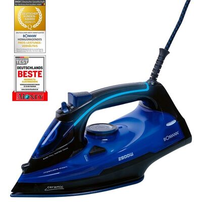 Ferro da stiro a vapore 7 funzioni 2800W Bomann DB6038CB-nero/blu