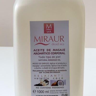 Huile de Massage Corporelle Aromatique Vanille & Noix de Coco