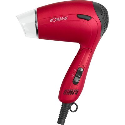 Asciugacapelli da viaggio compatto Bomann HTD8005CB 1300w - rosso