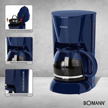 Cafetière 12-14 tasses 1,5L Bomann KA183CB-bleu 2