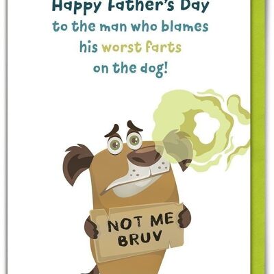 Tarjeta divertida del día del padre - Perro con los peores pedos del día del padre