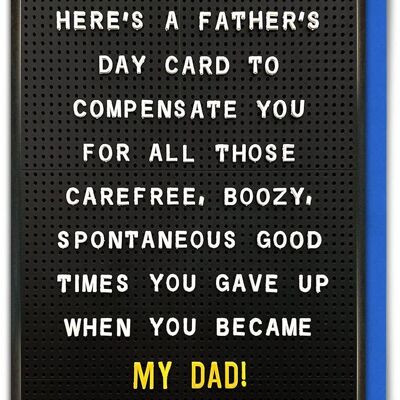 Tarjeta divertida del día del padre - Tarjeta de compensación del día del padre