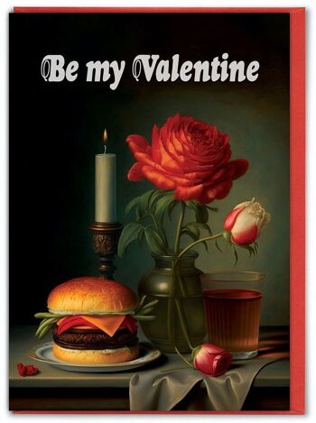 Carte de Saint Valentin drôle - Hamburger moderne de la Saint-Valentin 1