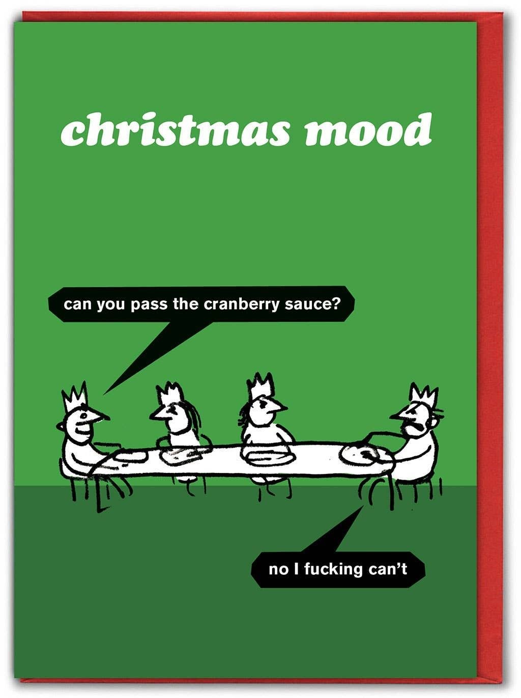 Übergeben Sie die Cranberry-Sauce - lustige Weihnachtskarte