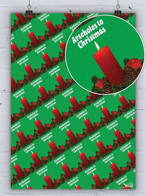 Rude Xmas Gift Wrap - Arseholes **Pack of 2 Sheets Folded** by Modern Toss