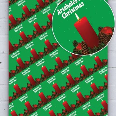 Rude Xmas Gift Wrap – Arseholes **Packung mit 2 Bögen gefaltet** von Modern Toss