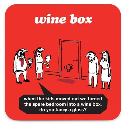 Posavasos divertido - Caja de vino