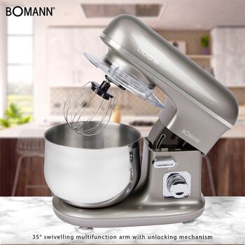 Robot pétrin multifonction 5L 1100W Bomann KM6010CB-titan 6