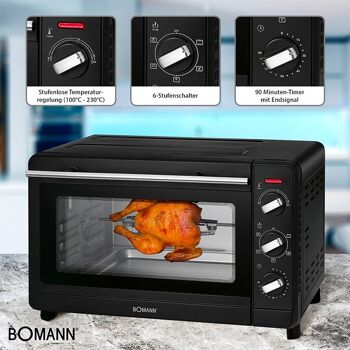 Four multifonction 30L Bomann MBG6023CB-noir 4